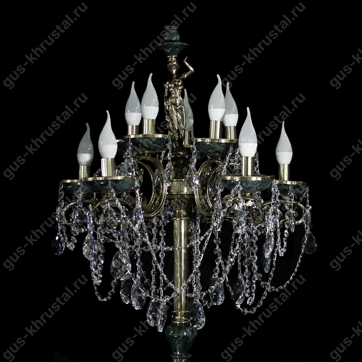 Торшер Бронзовый Богиня 03 Малахит